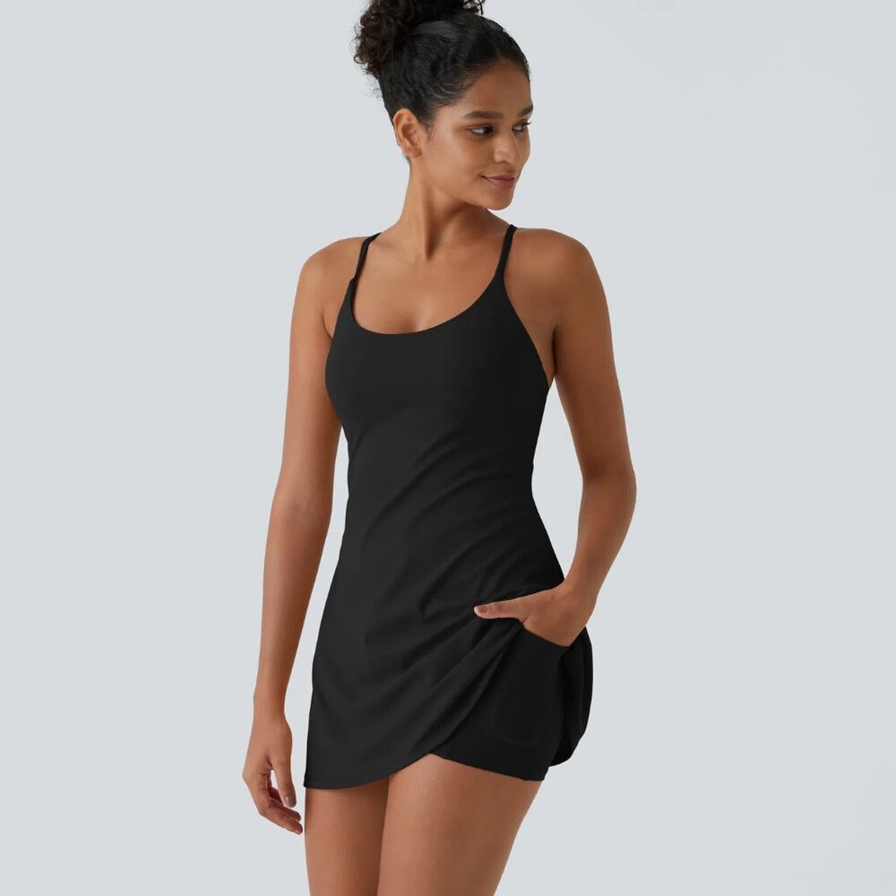 Halara Softlyzero Plush Backless Active Dress Bla… - image 8